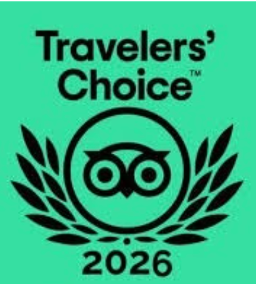 TripAdvisor Travelers' Choice 2026 award badge for Nagomi Spa at Hotel Okura Amsterdam, ranking it #1, achieved through COCON Group's elite operational management.